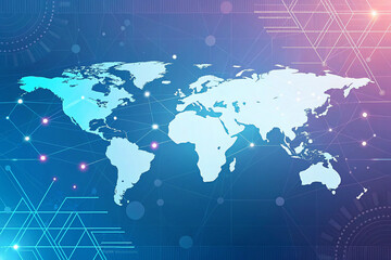 Abstract technology digital backgrounds with Earth map vector illustration
