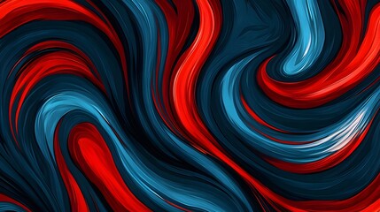 Red & Blue Abstract Swirls: Digital Art