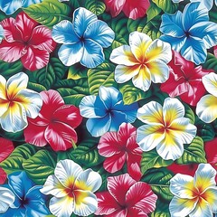 Vibrant floral design showcasing a mix of blue and pink flowers accented with bright yellow blooms