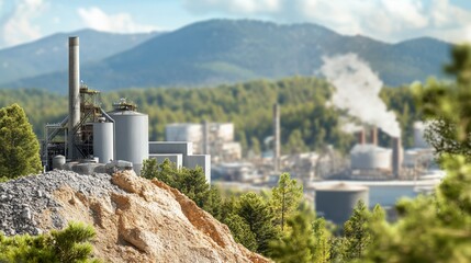 Obraz premium Pollution Over Mountain Resort in Natural Light