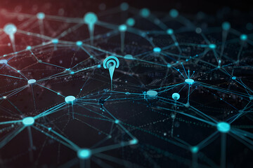 Futuristic Digital Network Background with Circuit Design, Data Connections, and Cyber Technology Concept