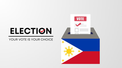  Philippines election 2025 concept, democracy, flag. Vector icon illustration