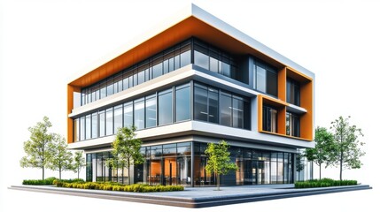 Fototapeta premium Modern Office Building with Unique Design Features