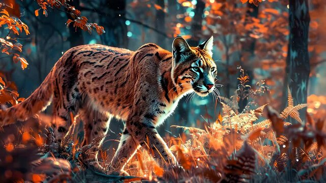 Beautiful cougar in nature. Selective focus. Nature.