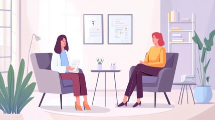 Counseling Session in a Warm Indoor Office