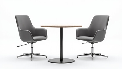 Fototapeta premium Modern Round Table and Chairs Set for Office Meeting