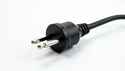 Close-up of a Black Electrical Plug
