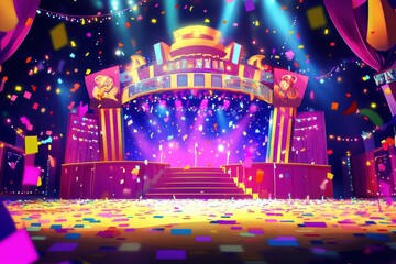 Obraz premium Festive Carnival Stage Show Celebratory Design