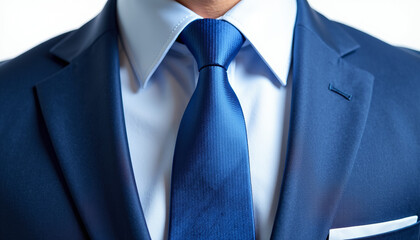 Sharp Blue Suit and Tie Formal Wear