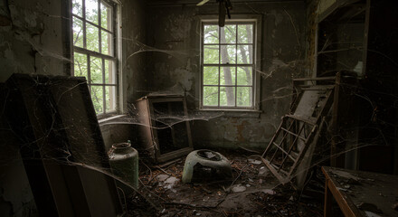 A shot of an abondonned old house