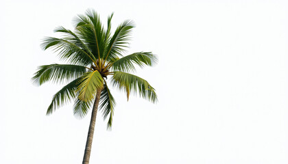 Stunning Coconut Palm Tree Isolated on White Background