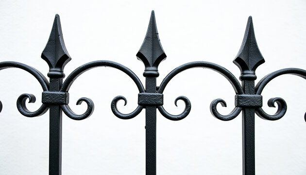 Ornate Black Metal Fence Detail