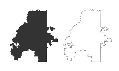 Atlanta city map silhouette and outline style. Simple flat map of the American city, state Georgia, GA.