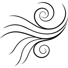 Elegant Wind Flow Line Art Vector