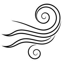 Obraz premium Elegant Wind Flow Line Art Vector