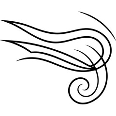 Elegant Wind Flow Line Art Vector