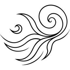 Elegant Wind Flow Line Art Vector