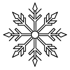 Intricate Snowflake Line Art for Vector Designs