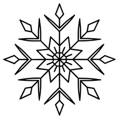 Intricate Snowflake Line Art for Vector Designs