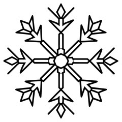 Intricate Snowflake Line Art for Vector Designs