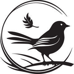black and wight bird logo type silhouette design