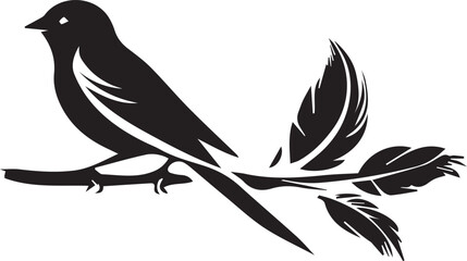 black and wight bird logo type silhouette design
