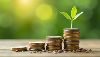 Sustainable Investment: Coins Growing with Nature