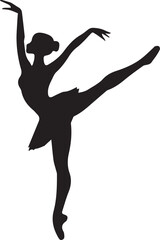 black and wight ballet dance logo type silhouette design