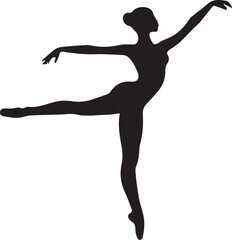 black and wight ballet dance logo type silhouette design