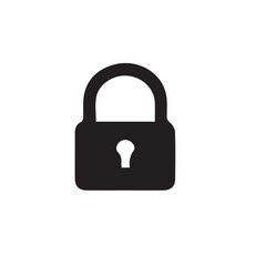 lock icon vector silhouetee  on white background