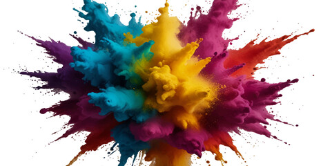 Vector abstract colorful rainbow holi paint and colorful cloud smoke powder explosion isolated on transparent wide panorama background.	
