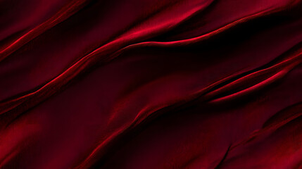 Fototapeta premium Black dark deep red burgundy cherry maroon crimson abstract background. Silk satin velvet fabric. Elegant luxury rich. Curtain drapery fold line wave flow. Romance Valentine Birthday Christmas. Design