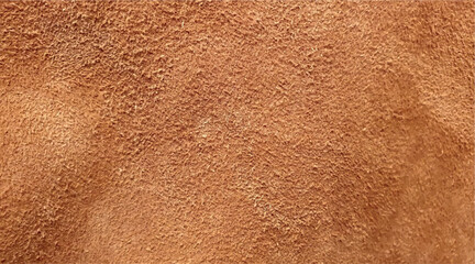 Texture of turned brown leather. Brown suede leather, eco leather background. Texture of soft brown cowhide close-up. Leather material. Fashion, style, material.