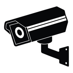 Silhouette representation of a CCTV camera in vector format