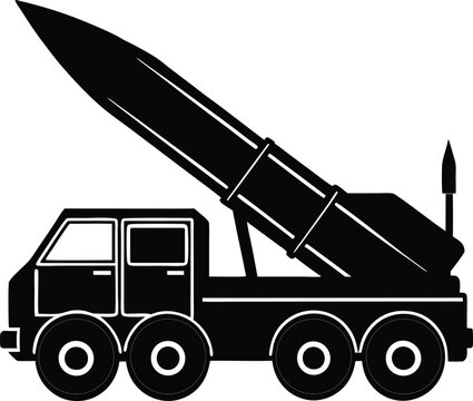 black missile launcher truck clip art preview