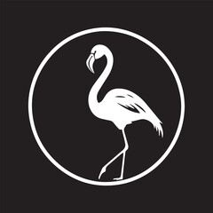 black and wight flamingo logo type silhouette design