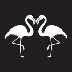 black and wight flamingo logo type silhouette design