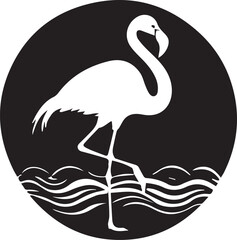 black and wight flamingo logo type silhouette design