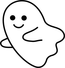 cute halloween ghost lineart