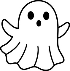 cute halloween ghost lineart