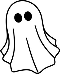 cute halloween ghost lineart