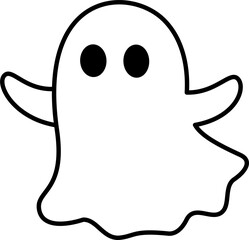 cute halloween ghost lineart