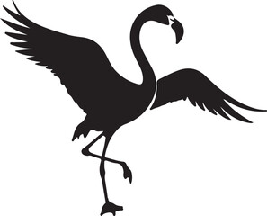 black and wight flamingo logo type silhouette design