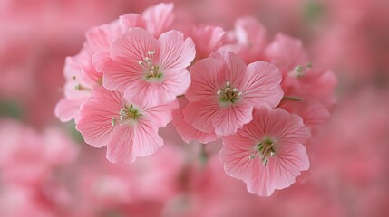 Fototapeta premium Delicate Pink Flowers in Soft Focus Bloom
