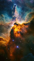 Fototapeta premium Vibrant Cosmic Nebula in Deep Space Textures