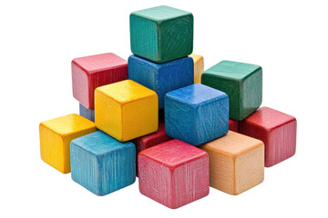 Obraz premium A colorful arrangement of wooden blocks stacked in various positions.