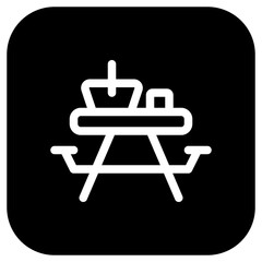 Editable camping, picnic table vector icon. Part of a big icon set family. Perfect for web and app interfaces, presentations, infographics, etc
