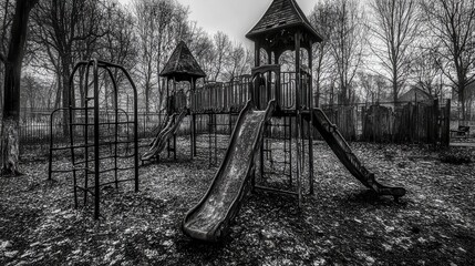 Abandoned Playground Equipment in Decay
