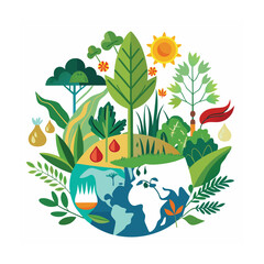 Hand drawn design botanical elements collection