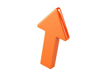 A vibrant orange arrow pointing upwards, symbolizing direction and progress.